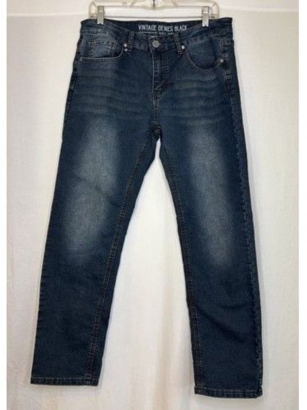 Vintage Genes Black VGB Jeans Men's Sz. 32 x 30 Dark Wash Denim Comfort Slim Fit